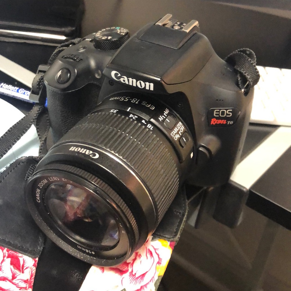 Canon Rebel T6 with EFS 18-55mm & 75-300mm lens